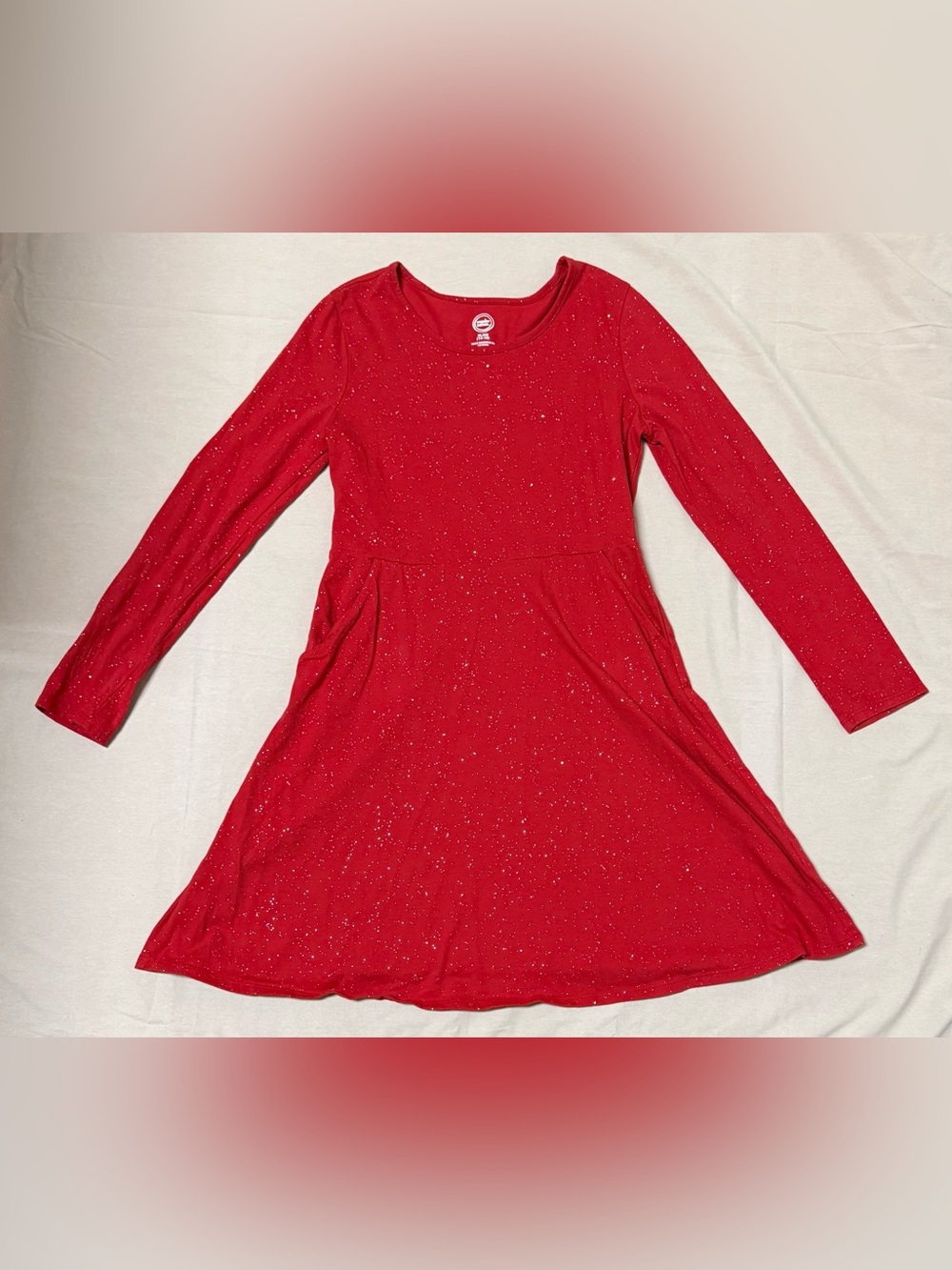 Wonder Nation Girls Red Glitter Dress Size XL 14/16